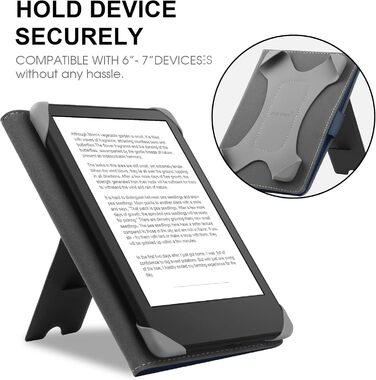 Чохол для ebook рідера 6.8-7' (Kindle, Kobo, Pocketbook, Tolino, Sony) з підставкою, шкіра, блакитний