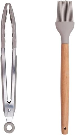 Набір кухонних аксесуарів Alpina Küchenhelfer 7 шт. з обертовим підставкою - кухонні інструменти, силікон, бежевий