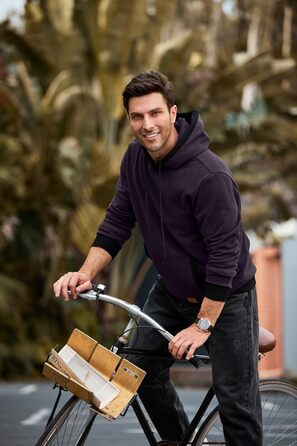 Світшот з капюшоном JMIERR для чоловіків, теплий, з кишенею, бавовна, колір зелений (L, фіолетовий)