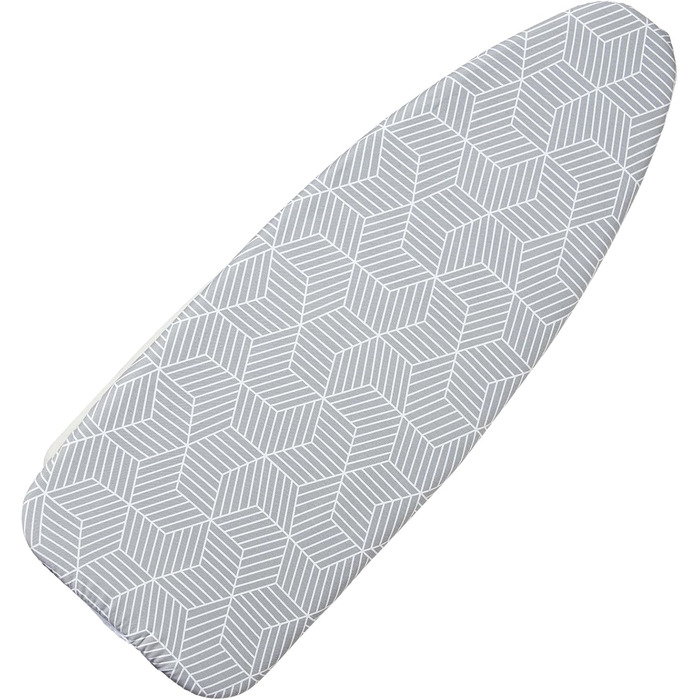 Чохол для прасувальної дошки Seiritex з підкладкою, 45.7 x 124.5 см, з терморефлекторним покриттям, з липучками, товста підкладка з еластичними краями, 3-шаровий чохол для прасувальної дошки (Сірий Куб) Сірий Куб 18x49