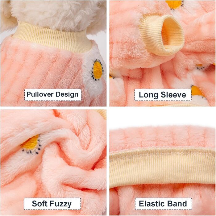 Dog Sweaters, 3-Pack, Dog Sweaters for Small Dogs, Dog Clothes for Small Dogs, Boys and Girls, Ultra-Soft and Warm Puppy Sweater Dog Coat for Winter Christmas (XXS, (XX-Small, Dy Pink+Dy Purple+Dy Yellow)