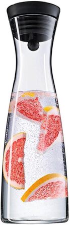 WMF Basic Water Carafe 1.5 Liter, Glass Carafe with Lid, Silicone Lid, CloseUp Closure