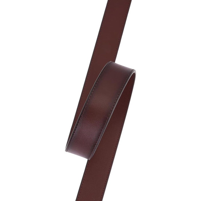 Чоловічий шкіряний ремінь VRLEGEND з автоматичною пряжкою (ратинг) без дірок для ділового костюма, розмір регулюється, з подарунковою коробкою, талія 30W-36W=довжина 110см, темно-коричневий