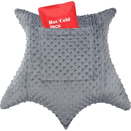 Star-shaped Hysterectomy Pillow for Abdominal Surgery with 2 Pockets, Hysterectomy Pillow, a Must-Have for Recovery, Post-Operation Gift, Belly Pillow, Minky Dot Dark Grey
