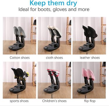 Upstartech Shoe Dryer, Electric Boot Dryer Foot Warmer Smart Timing Folding Dehumidifying Deodorizer