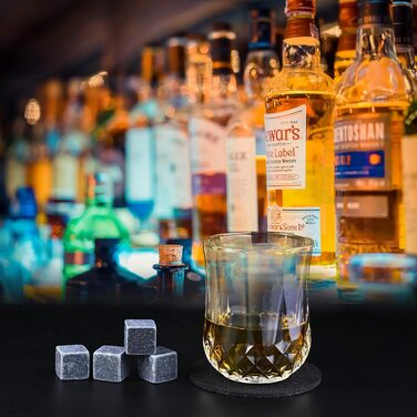 Набір для віскі Goldge: 14 штук кам'яних кубиків, 2 склянки, 2 підставки, щипці, мішечок та дерев'яна коробка