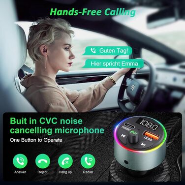 Bluetooth 5.3 FM-трансмітер для авто, чорний