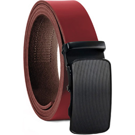 Чоловічий шкіряний ремінь Volmer ATG з автоматичною застібкою та регулюванням | Ширина 35 мм, довжина 125 см, колір бордовий