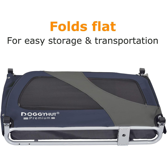 DOGGYHUT® Преміум XL велопричіп для собак до 45 кг, блакитний