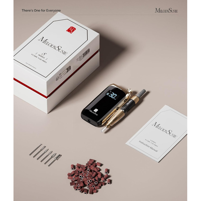 Професійний електричний нейл-дриль MelodySusie для манікюру та педикюру, акумуляторний, бездротовий, чорний