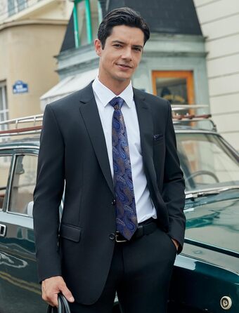 Кравка для чоловіків HISDERN: святкова краватка з хустинкою в патріотичному стилі (синій & коричневий)