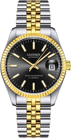 Годинник CADISEN Automatik для чоловіків: механічний годинник з сапфіровим склом та сталевим браслетом