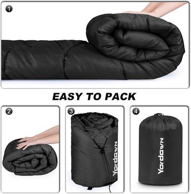 Спальний мішок для кемпінгу Outdoor, літо/зима, 3-4 сезони, дорослий/дитячий, ультралегкий, водонепроникний, чорний