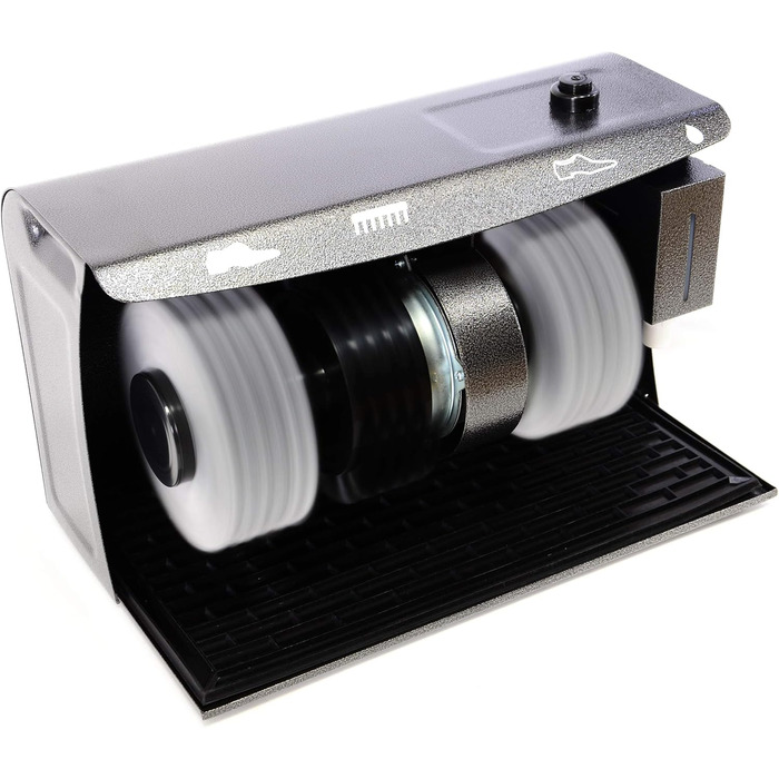 Shoe Polishing Machine, Shoe Polishing Machine, Polisher, Shoe Brush, Polishing Machine, Shoe Buffer, 3 Brushes, HG50056, Anthracite, Width: 40.0 cm x Depth: 24.5 cm x Height: 24 cm