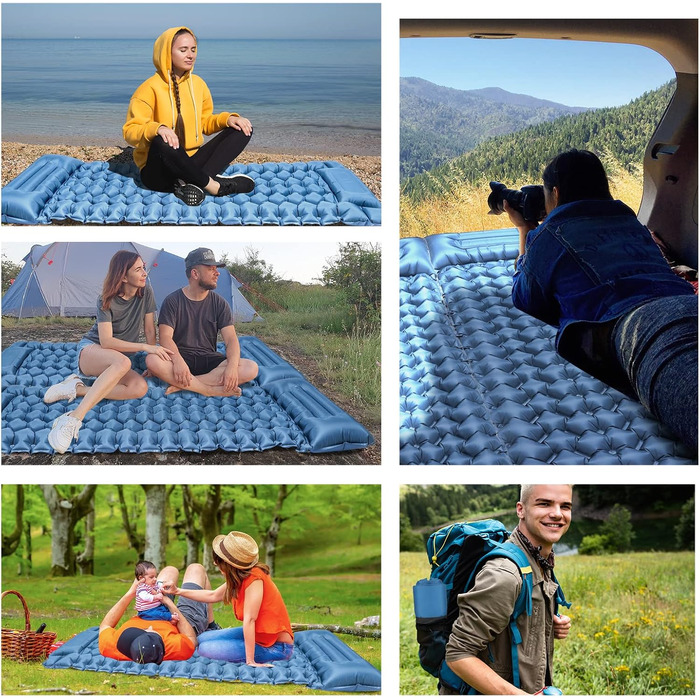 Bluever Inflatable Camping Mat - Lightweight Sleeping Pad for Outdoor Adventures | Waterproof & Non-Slip