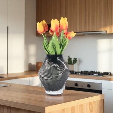 Сучасна скляна ваза ручної роботи для декору столу, велика ваза для квітів в дім або офіс, ідеальна для троянд та тюльпанів