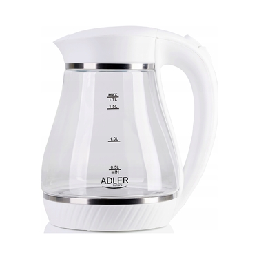 Електричний чайник ADLER AD 1274, 2200 Вт, 1,7 л, білий
