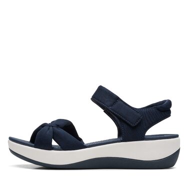 Сандалі Clarks Arla Shore жіночі на підборах, блакитні текстильні, 37 EU - зручні та легкі
