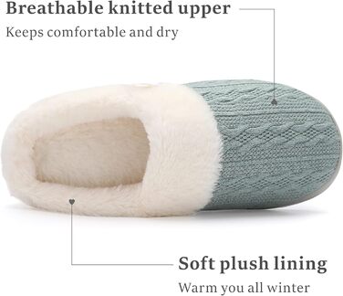 Чантом'ю жіночі домашні тапочки з меморі-піною, теплі, з штучним хутром, для дому, антиковзаюча підошва, 40/41 EU, зелені