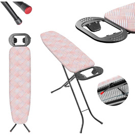 Прасувальна дошка KADAX 110x30 см, складна, з регульованою висотою, для дому, Made in EU (Лососевий)