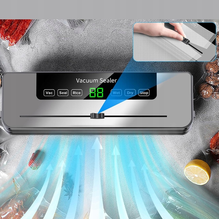Вакууматор для продуктів: пакувальник з 5 режимами роботи для пакетів XXL