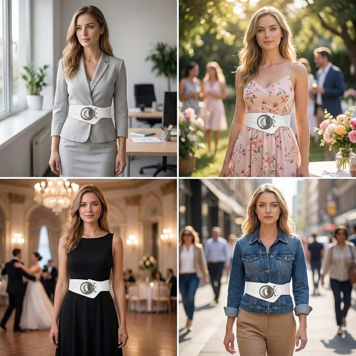 Жіночий шкіряний пояс широкий 60 мм, червоний, еластичний, для талії 65-160 см. Стильний аксесуар до сукні