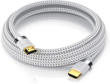 HDMI 2.1 кабель CSL 2 метри - 8K@60Hz/120Hz, 4K@240Hz, 48 Gbit/s, Ethernet, для TV, Blu-ray, PS5, Xbox Series X, Switch, білий