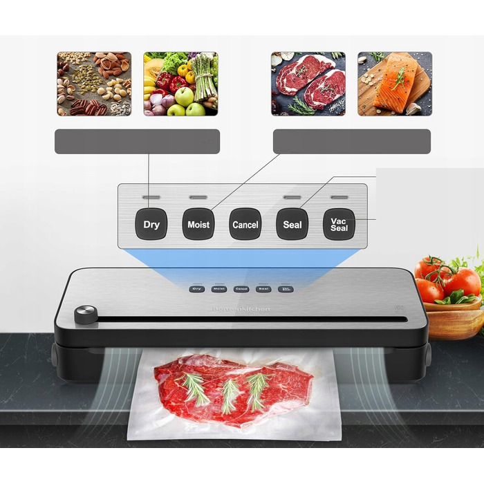 Вакууматор для продуктів та приготування їжі Bonsenkitchen VS3802, 125 Вт