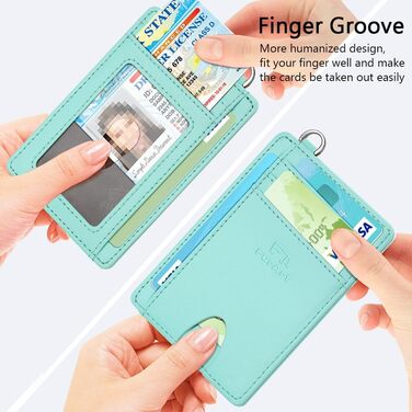 FurArt: RFID-захищене картхолдер/портмоне для чоловіків та жінок, чорний (S, Морська блакить)