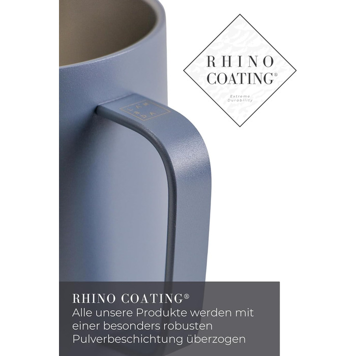 Lambda Coffee® Thermo French Press Stainless Steel | Available in 3 Sizes | Stainless Steel Coffee Maker | Double-Walled: Keeps Warm for a Long Time | Coffee Maker | French Press (Blue, 0.35l (2 Cups)) 0.35l (2 Cups) Dusk Blue