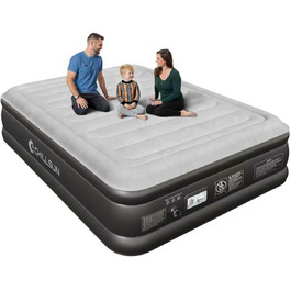 Надувне ліжко CHILLSUN® для 2 осіб, 203x152x46 см з електричним насосом, водонепроникне, для кемпінгу та гостей