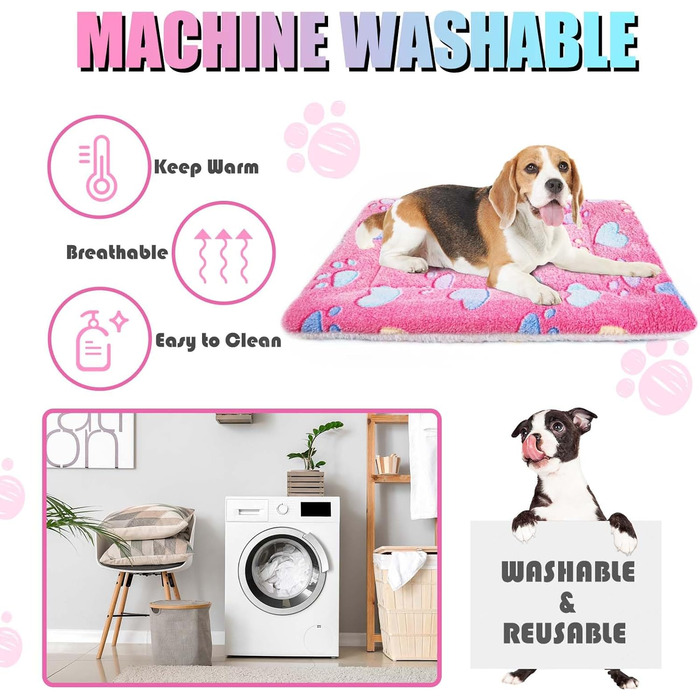 М'яке ліжко-матрац для собак та котів MICOOYO, 69x52 см, рожевий