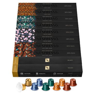 Капсули кави Nespresso Original: вибір еспресо та лунго, світла та темна обсмажка, сумісні з оригінальними кавомашинами Nespresso, набір 100 капсул