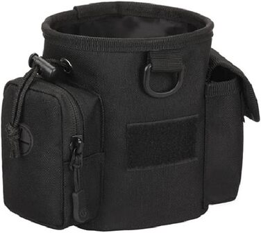 Сумка-мішечок на шнурку для дресирування собак, для полювання, Airsoft, як тренувальна сумка для цуценят, ласощів, іграшок для тварин (чорна)