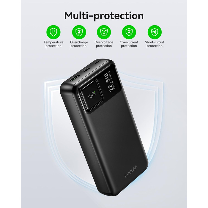 Power Bank Kuulaa 20000mAh з USB-C: Швидка зарядка для iPhone, Samsung та інших