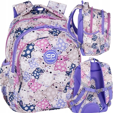 Великий багатокамерний шкільний рюкзак CoolPack (A4), білий багатоколірний