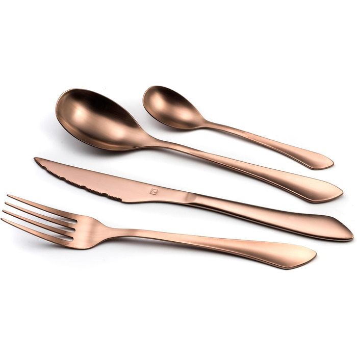 Набір столових приборів Amefa INSTINCT 16 предметів для 4 осіб, нержавіюча сталь 18/0, мідний колір, PVD покриття, вінтажний стиль