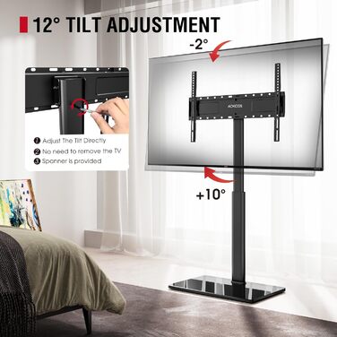 Регульований підлоговий кріплення для телевізора 100-190 см (43-75 дюймів), чорний