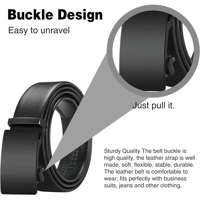 Чоловічий шкіряний ремінь з автоматичною застібкою-ратом, 35 мм, для костюма, джинсів, штанів, повсякденного та ділового стилю