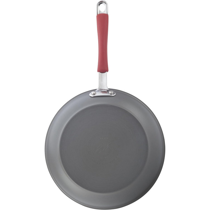 Набір посуду Rachael Ray Cucina, 12 предметів, з антипригарним покриттям, сірий з помаранчевими ручками