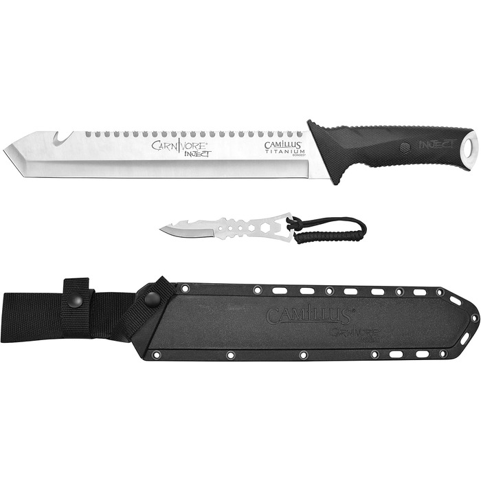 Camillus Carnivore 19818 Machete with sheath, titanium-bound blade and ballistic nylon sheath