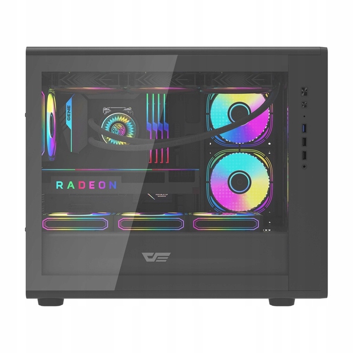 Корпус для комп'ютера DarkFlash DB460M Big Tower m-ATX, загартоване скло, чорний, USB 3.0