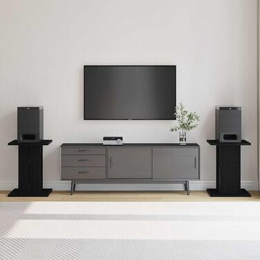 Підставка для акустики vidaXL, 2 шт., дерев'яна, чорна ельха, 30x30x40 см, для Hi-Fi, домашнього кінотеатру, покращений звук