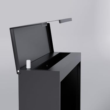 Поштовий ящик преміум класу з газетницею та оглядовим вікном, антрацит - персоналізований з іменем родини, настінний поштовий ящик