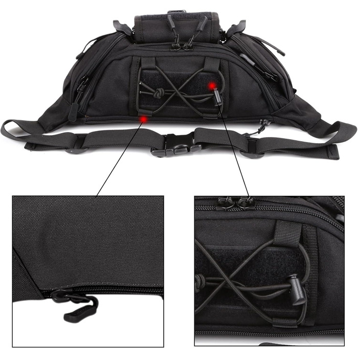 Тактична чоловіча поясна сумка Molle, водонепроникна, унісекс, чорна