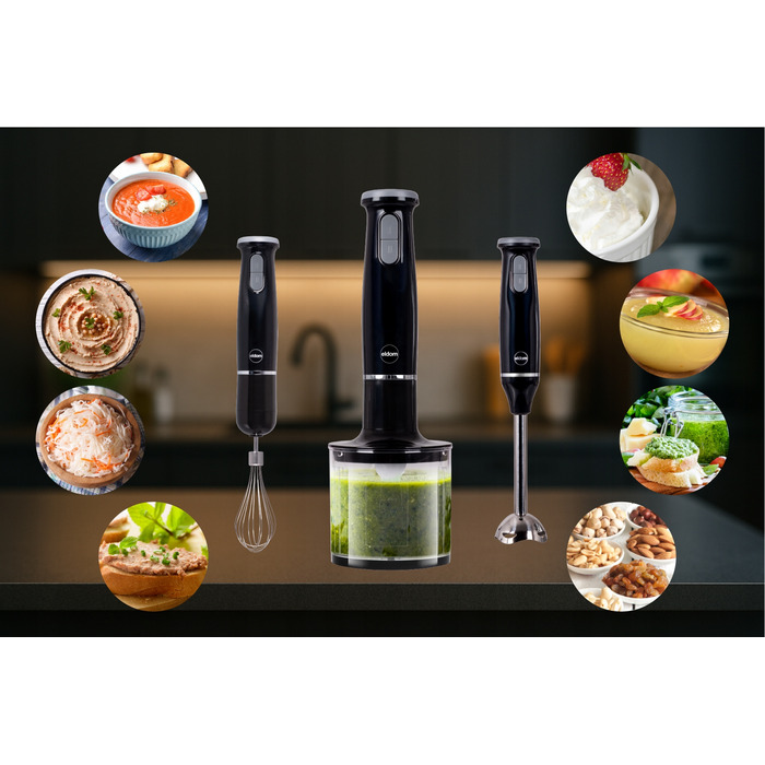 Мультифункціональний занурювальний блендер-подрібнювач, набір-міксер Eldom BL240, чорний