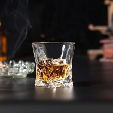 KANARS Whiskey Glasses Set, Lead-Free Crystal Glasses, Whiskey Glass, Beautiful Gift Box, 4-Piece, 300 ml, High Quality