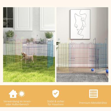 PawHut® вольєр для цуценят, огорожа для собак, вольєр-загон, 120x60x80 см (різнокольоровий)