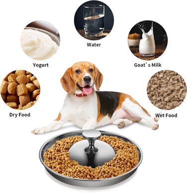 Набір мисок для цуценят та собак, 2 шт. з нержавіючої сталі, повільне годування, для маленьких собак, котів та тварин