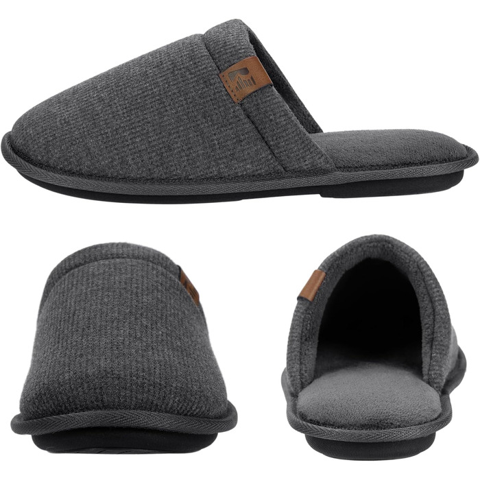 Чоловічі тапочки RockDove LiteStep з вафельної в'язки для дому (40/42 EU, темно-сірий)